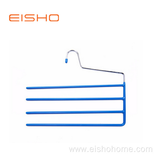 EISHO PVC Coating Multi-bars Metal Hanger For Pants